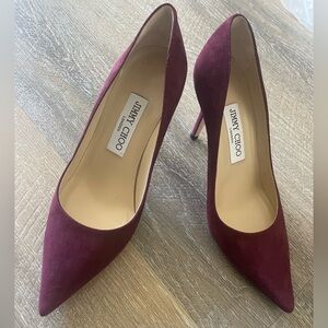 Jimmy Choo Dark Red Suede Heels